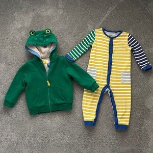 Baby Boden 12-18m froggy jacket and romper